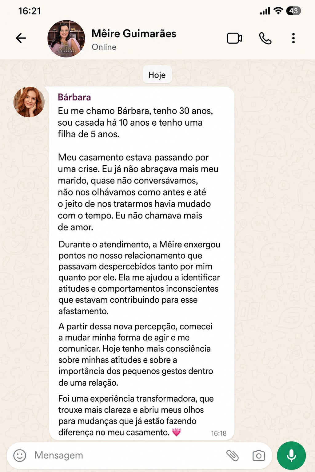 Depoimento de Bárbara